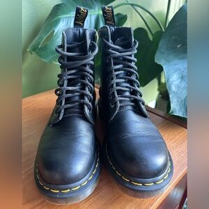 Dr Martens Women's Smooth Leather 1460 Lace-Up Combat Boots w/ Zipper